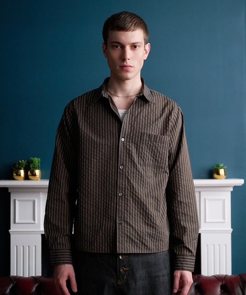Regen Glanz(レーゲングランツ)の「urban multi-stripe relax shirt / アーバンマルチストライプリラックスシャツ(シャツ/ブラウス・メンズ・ブラウン系その他/グレー・LARGE/MEDIUM/SMALL)」の21枚目の写真