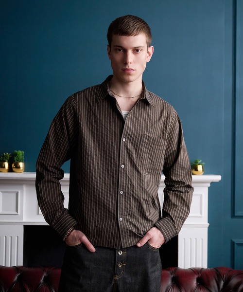 Regen Glanz(レーゲングランツ)の「urban multi-stripe relax shirt / アーバンマルチストライプリラックスシャツ(シャツ/ブラウス・メンズ・ブラウン系その他/グレー・LARGE/MEDIUM/SMALL)」の22枚目の写真