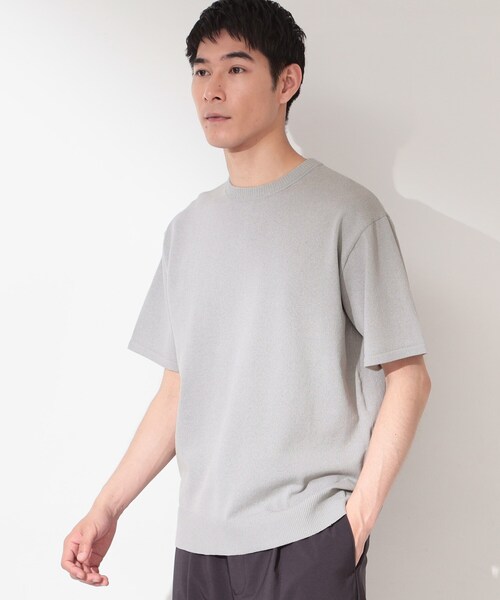 THE SHOP TK （ザ ショップ ティーケー ）の「【抗菌防臭／UVカット／洗濯機OK】和紙混 半袖ニット（ニット/セーター・メンズ・ネイビー/ネイビー系2/ボルドー/グレー/グレー系その他3・02/01/04/03）」の16枚目の写真