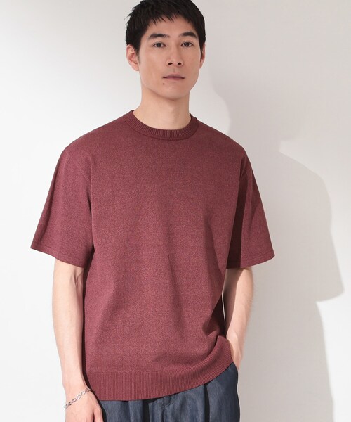 THE SHOP TK （ザ ショップ ティーケー ）の「【抗菌防臭／UVカット／洗濯機OK】和紙混 半袖ニット（ニット/セーター・メンズ・ネイビー/ネイビー系2/ボルドー/グレー/グレー系その他3・02/01/04/03）」の14枚目の写真