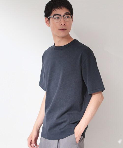 THE SHOP TK （ザ ショップ ティーケー ）の「【抗菌防臭／UVカット／洗濯機OK】和紙混 半袖ニット（ニット/セーター・メンズ・ネイビー/ネイビー系2/ボルドー/グレー/グレー系その他3・02/01/04/03）」の22枚目の写真