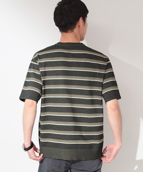THE SHOP TK （ザ ショップ ティーケー ）の「【抗菌防臭／UVカット／洗濯機OK】和紙混 半袖ニット（ニット/セーター・メンズ・ネイビー/ネイビー系2/ボルドー/グレー/グレー系その他3・02/01/04/03）」の21枚目の写真