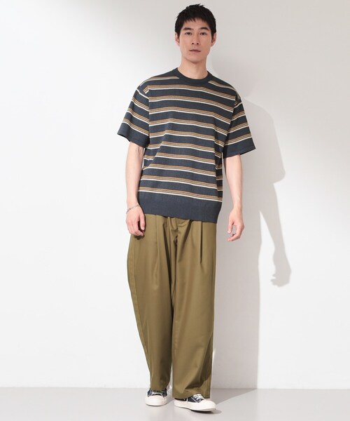 THE SHOP TK （ザ ショップ ティーケー ）の「【抗菌防臭／UVカット／洗濯機OK】和紙混 半袖ニット（ニット/セーター・メンズ・ネイビー/ネイビー系2/ボルドー/グレー/グレー系その他3・02/01/04/03）」の20枚目の写真