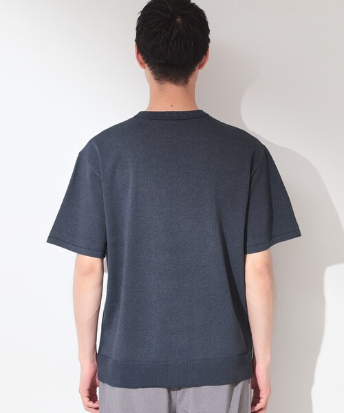THE SHOP TK （ザ ショップ ティーケー ）の「【抗菌防臭／UVカット／洗濯機OK】和紙混 半袖ニット（ニット/セーター・メンズ・ネイビー/ネイビー系2/ボルドー/グレー/グレー系その他3・02/01/04/03）」の11枚目の写真