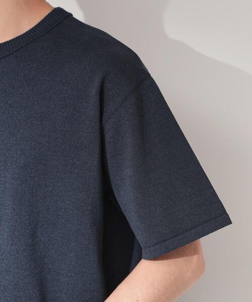 THE SHOP TK （ザ ショップ ティーケー ）の「【抗菌防臭／UVカット／洗濯機OK】和紙混 半袖ニット（ニット/セーター・メンズ・ネイビー/ネイビー系2/ボルドー/グレー/グレー系その他3・02/01/04/03）」の7枚目の写真