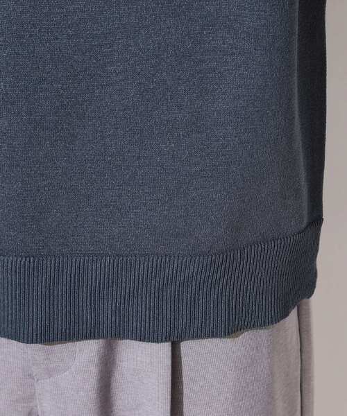 THE SHOP TK （ザ ショップ ティーケー ）の「【抗菌防臭／UVカット／洗濯機OK】和紙混 半袖ニット（ニット/セーター・メンズ・ネイビー/ネイビー系2/ボルドー/グレー/グレー系その他3・02/01/04/03）」の10枚目の写真
