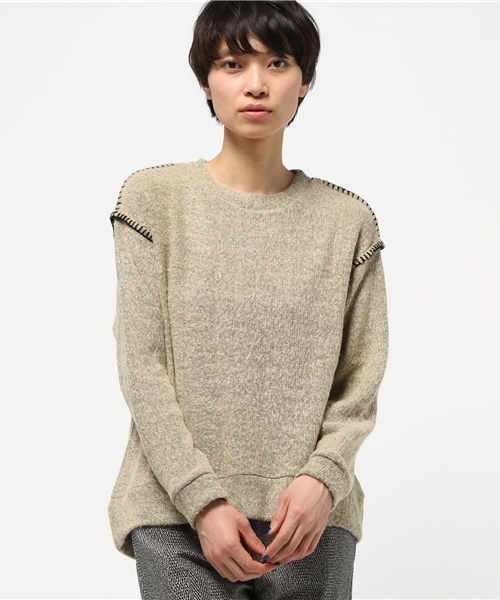 OUTLET（アウトレット）の「【mystic】ハンドステッチプルオーバー（Tシャツ/カットソー・レディース・ベージュ/グレー/レンガ・FREE）」の2枚目の写真