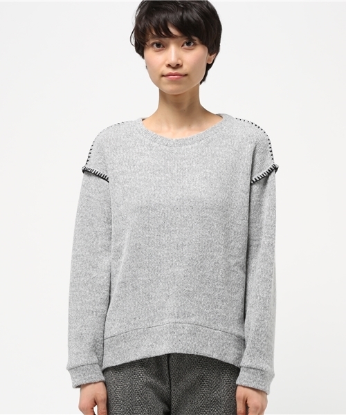OUTLET（アウトレット）の「【mystic】ハンドステッチプルオーバー（Tシャツ/カットソー・レディース・ベージュ/グレー/レンガ・FREE）」の4枚目の写真