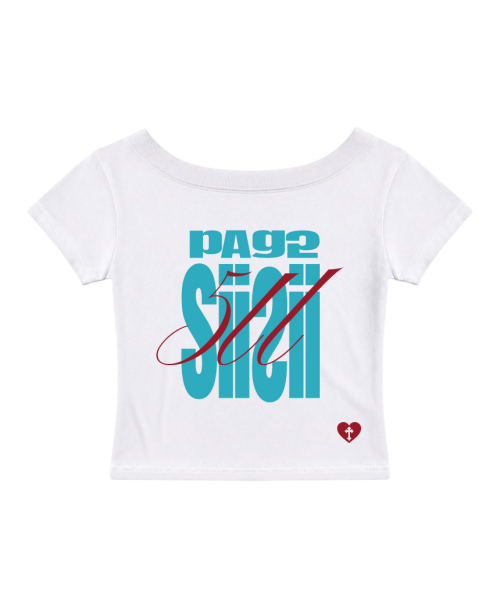 PAGESIISII（ページシシ）の「ボールド511 ブラックプリントワンショルダースリムフィット半袖Tシャツ ホワイト（Tシャツ/カットソー・レディース・その他・MEDIUM）」の6枚目の写真