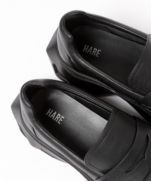 HARE（ハレ）の「ビルディングソールローファー(HARE)（ローファー・メンズ・ブラック/ブラック系その他・MEDIUM/LARGE）」の7枚目の写真