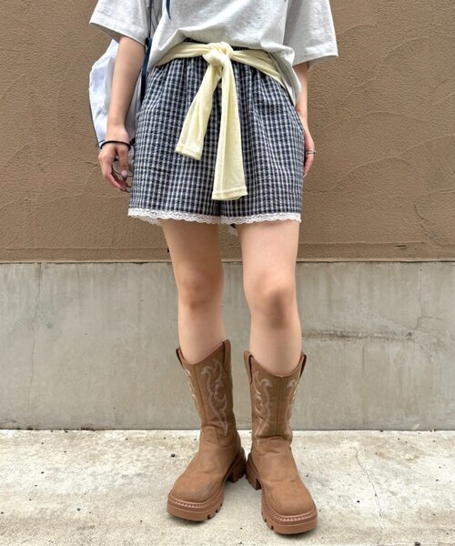 w closet(ダブルクローゼット)の「【セットアップ対応】パジャマショートPT(その他パンツ・レディース・ネイビー/レッド/ブルー・FREE)」の2枚目の写真