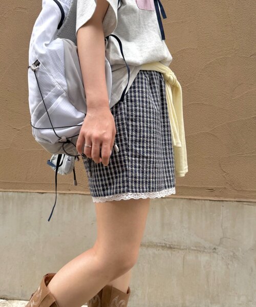 w closet(ダブルクローゼット)の「【セットアップ対応】パジャマショートPT(その他パンツ・レディース・ネイビー/レッド/ブルー・FREE)」の16枚目の写真