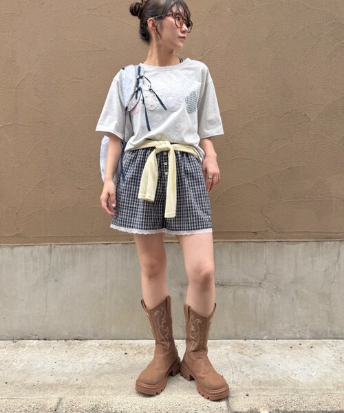 w closet(ダブルクローゼット)の「【セットアップ対応】パジャマショートPT(その他パンツ・レディース・ネイビー/レッド/ブルー・FREE)」の18枚目の写真