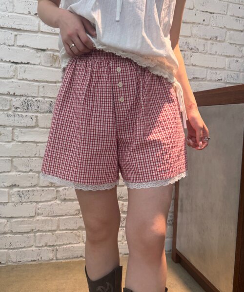 w closet(ダブルクローゼット)の「【セットアップ対応】パジャマショートPT(その他パンツ・レディース・ネイビー/レッド/ブルー・FREE)」の10枚目の写真