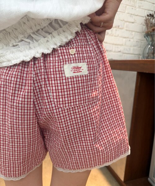 w closet(ダブルクローゼット)の「【セットアップ対応】パジャマショートPT(その他パンツ・レディース・ネイビー/レッド/ブルー・FREE)」の4枚目の写真