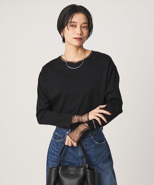 green label relaxing(グリーンレーベルリラクシング)の「ドット ソデ チュール プルオーバー カットソー(Tシャツ/カットソー・レディース・ブラック/オフホワイト・FREE)」の13枚目の写真