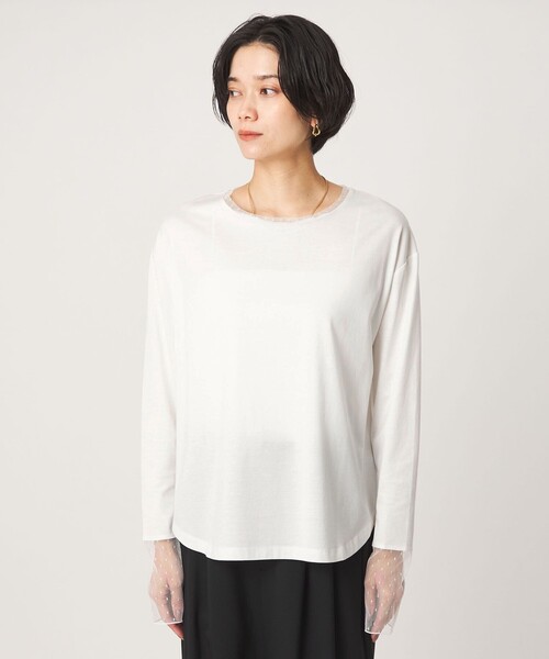 green label relaxing(グリーンレーベルリラクシング)の「ドット ソデ チュール プルオーバー カットソー(Tシャツ/カットソー・レディース・ブラック/オフホワイト・FREE)」の16枚目の写真