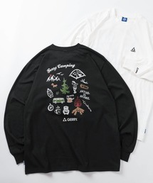 【70】【GERRY/ジェリー】アウトドア グラフィック ロゴ刺繍 クルーネック ロングスリーブ Tシャツ/ロンT/アウトドア/アメカジ