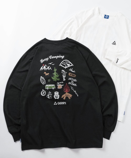 GERRY(ジェリー)の「【70】【GERRY/ジェリー】アウトドア グラフィック ロゴ刺繍 クルーネック ロングスリーブ Tシャツ/ロンT/アウトドア/アメカジ(Tシャツ/カットソー・メンズ・ブラウン/ホワイト系/ブラック系/グレー系/ホワイト/ブラウン系/グレー/ブラック・M/L/XL)」の4枚目の写真