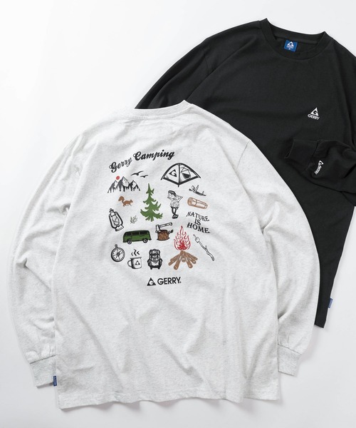 GERRY(ジェリー)の「【70】【GERRY/ジェリー】アウトドア グラフィック ロゴ刺繍 クルーネック ロングスリーブ Tシャツ/ロンT/アウトドア/アメカジ(Tシャツ/カットソー・メンズ・ブラウン/ホワイト系/ブラック系/グレー系/ホワイト/ブラウン系/グレー/ブラック・M/L/XL)」の6枚目の写真