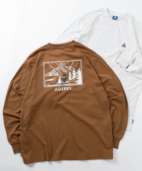 GERRY(ジェリー)の「【70】【GERRY/ジェリー】アウトドア グラフィック ロゴ刺繍 クルーネック ロングスリーブ Tシャツ/ロンT/アウトドア/アメカジ(Tシャツ/カットソー・メンズ・ブラウン/ホワイト系/ブラック系/グレー系/ホワイト/ブラウン系/グレー/ブラック・M/L/XL)」の7枚目の写真