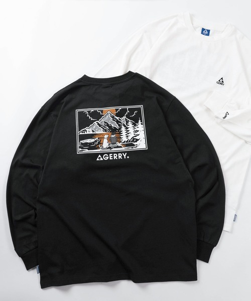GERRY(ジェリー)の「【70】【GERRY/ジェリー】アウトドア グラフィック ロゴ刺繍 クルーネック ロングスリーブ Tシャツ/ロンT/アウトドア/アメカジ(Tシャツ/カットソー・メンズ・ブラウン/ホワイト系/ブラック系/グレー系/ホワイト/ブラウン系/グレー/ブラック・M/L/XL)」の3枚目の写真