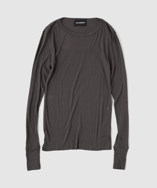 YUKI HASHIMOTO(ユウキハシモト)の「YUKI HASHIMOTO / ユウキハシモト THUMBHOLE L/S TEE(Tシャツ/カットソー・メンズ・チャコールグレー・46/48)」の1枚目の写真