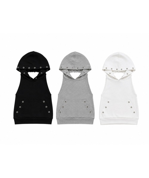 THEAIRTOWN(ジエアタウン)の「puching backless hoodie(パーカー・レディース・ブラック/グレー・FREE)」の13枚目の写真