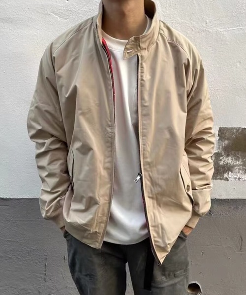 ampm(エーエムピーエム)の「韓国メンズ オーバーサイズ ブルゾン ストリート カジュアル チェック裏地(ブルゾン・メンズ・ベージュ/ブラック/ネイビー・MEDIUM/LARGE/X-LARGE)」の4枚目の写真