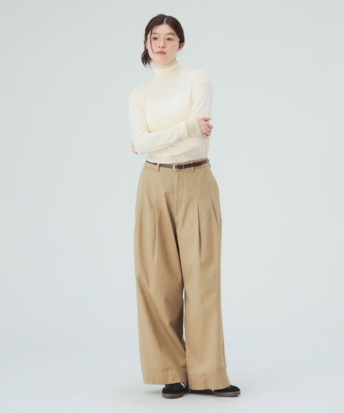 BEAMS HEART(ビームスハート)の「レイヤード風 タートルネック プルオーバー(Tシャツ/カットソー・レディース・ワイン/ホワイト系その他5/グレー・FREE)」の4枚目の写真