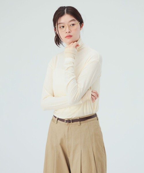 BEAMS HEART(ビームスハート)の「レイヤード風 タートルネック プルオーバー(Tシャツ/カットソー・レディース・ワイン/ホワイト系その他5/グレー・FREE)」の7枚目の写真