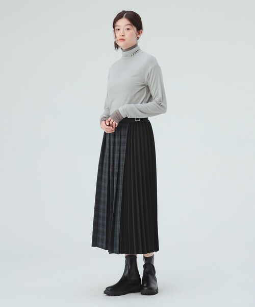 BEAMS HEART(ビームスハート)の「レイヤード風 タートルネック プルオーバー(Tシャツ/カットソー・レディース・ワイン/ホワイト系その他5/グレー・FREE)」の8枚目の写真