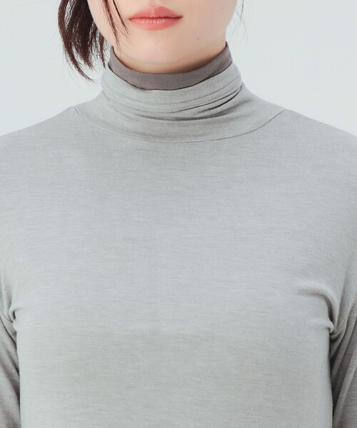 BEAMS HEART(ビームスハート)の「レイヤード風 タートルネック プルオーバー(Tシャツ/カットソー・レディース・ワイン/ホワイト系その他5/グレー・FREE)」の15枚目の写真