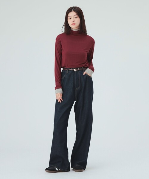 BEAMS HEART(ビームスハート)の「レイヤード風 タートルネック プルオーバー(Tシャツ/カットソー・レディース・ワイン/ホワイト系その他5/グレー・FREE)」の18枚目の写真