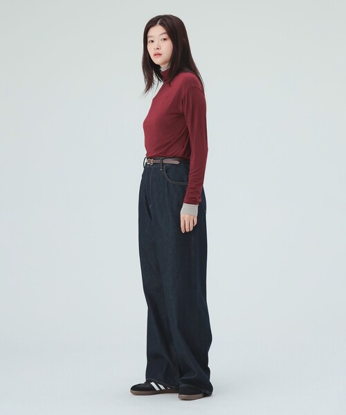 BEAMS HEART(ビームスハート)の「レイヤード風 タートルネック プルオーバー(Tシャツ/カットソー・レディース・ワイン/ホワイト系その他5/グレー・FREE)」の19枚目の写真