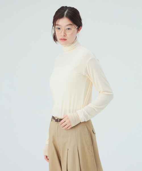 BEAMS HEART(ビームスハート)の「レイヤード風 タートルネック プルオーバー(Tシャツ/カットソー・レディース・ワイン/ホワイト系その他5/グレー・FREE)」の6枚目の写真