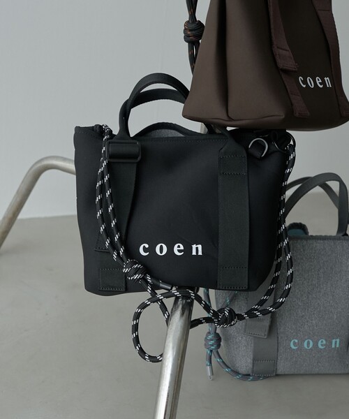 coen(コーエン)の「coen(コーエン)ロゴ 2wayダイバートートバッグ(Mサイズ)(トートバッグ・レディース・ダークブラウン/ライトブルー/グレー/ブラック・FREE)」の1枚目の写真
