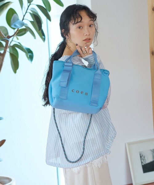 coen(コーエン)の「coen(コーエン)ロゴ 2wayダイバートートバッグ(Mサイズ)(トートバッグ・レディース・ダークブラウン/ライトブルー/グレー/ブラック・FREE)」の5枚目の写真
