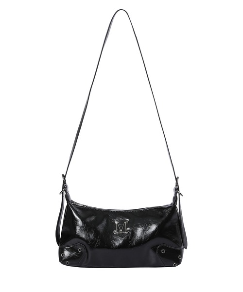MUCENT(ムセント)の「【MUCENT/ムセント】BARB METAL LOGO 2-WAY EYELET CROSS BAG UNISEX/バブ メタル ロゴ 2way アイレット クロスバッグ ユニセックス(ショルダーバッグ・レディース・ブラック・FREE)」の2枚目の写真