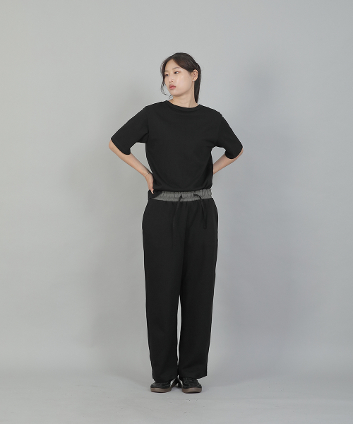 SAINTCREW(セントクルー)の「ソフトバンディングワイドパンツ ESB-384 グレーブラック(スウェットパンツ・レディース・その他・FREE)」の3枚目の写真