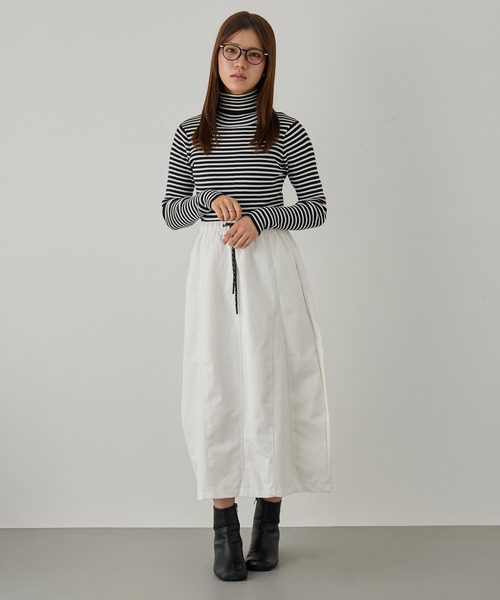 MAGASIN DE MODE Chou Chou（マガジンデモードシュシュ）の「【MAGASIN DE MODE Chou Chou】シンプル台形スカート SNF（スカート・レディース・ブラック/ホワイト・FREE）」の10枚目の写真
