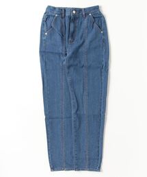 Re:EDIT | リサイクルコットン裏微起毛デニムフロントスリットテーパードパンツ(デニムパンツ)