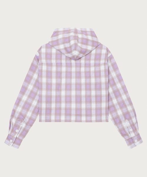 APEE BY A BATHING APE（エイピーバイアベイシングエイプ）の「CHECK HOODIE SHIRT（シャツ/ブラウス・レディース・パープル/レッド・FREE）」の6枚目の写真