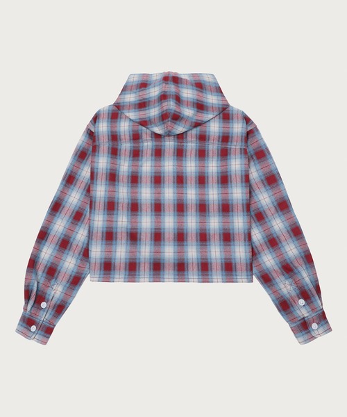 APEE BY A BATHING APE（エイピーバイアベイシングエイプ）の「CHECK HOODIE SHIRT（シャツ/ブラウス・レディース・パープル/レッド・FREE）」の5枚目の写真