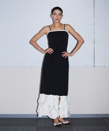 ウェーブパイピングフレアドレス / wave piping flare dress（ドレス