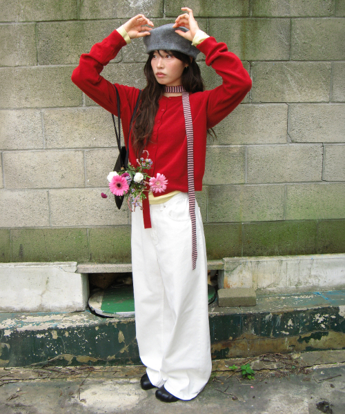 RONRON(ロンロン)の「BASIC WOOL ARCHIVE CARDIGAN RED(カーディガン/ボレロ・レディース・その他・FREE)」の4枚目の写真