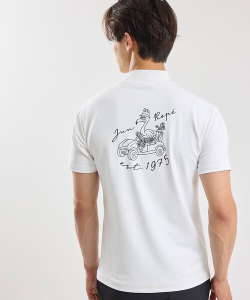 JUN&ROPE'（ジュンアンドロペ）の「ベアスムース半袖モックネックシャツ/UV・吸水・接触冷感（Tシャツ/カットソー・メンズ・ブラック/グレー/グリーン/ホワイト・M/L/XL）」の12枚目の写真
