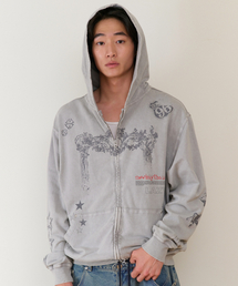 RODEO WASHED HOODIE ZIP-UP GREY