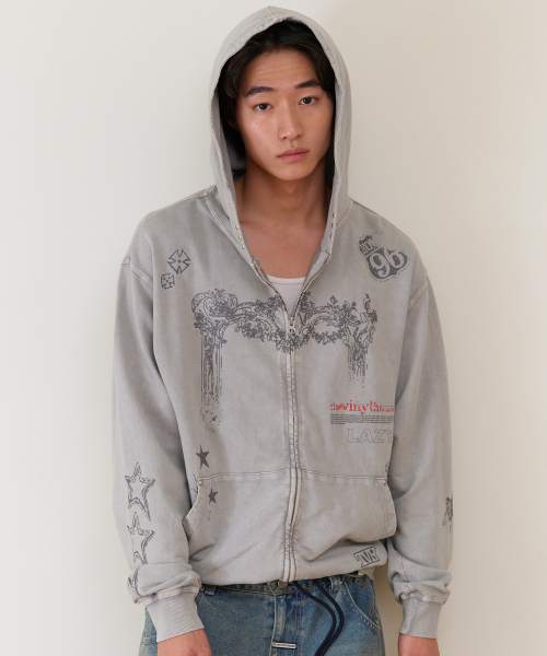 THEVINYLHOUSE（ザバイニルハウス）の「RODEO WASHED HOODIE ZIP-UP GREY（パーカー・メンズ・その他・SMALL/MEDIUM/LARGE）」の4枚目の写真