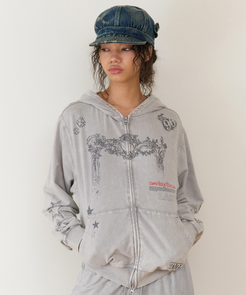 THEVINYLHOUSE（ザバイニルハウス）の「RODEO WASHED HOODIE ZIP-UP GREY（パーカー・メンズ・その他・SMALL/MEDIUM/LARGE）」の5枚目の写真